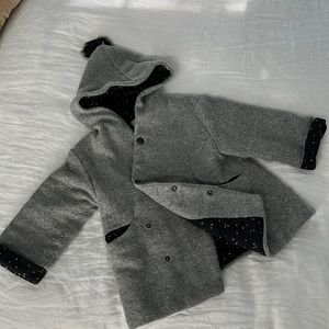 Zara Baby coat with cute cone shaped hoodie